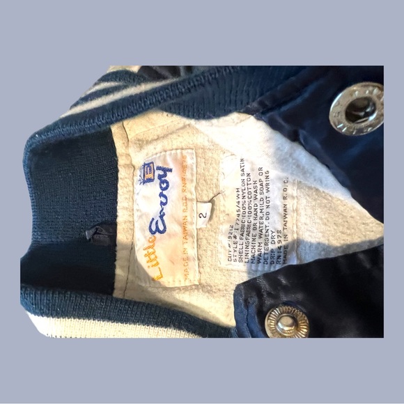 Vintage ENVOY bomber jacket for toddler blue and white with slight Vtg ware - Picture 4 of 6